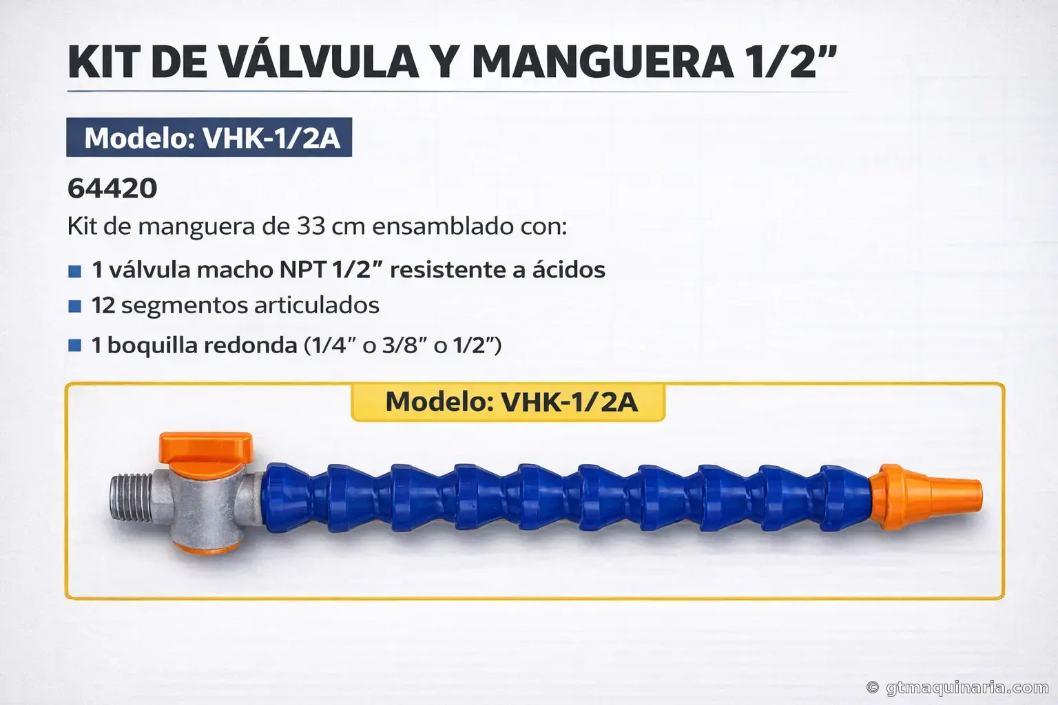 Kit Manguera Refrigerante VHK-1/2 NPT Sistema Modular CNC